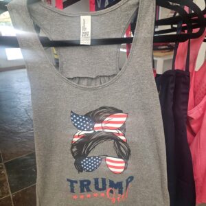 Trump Girl Razor Tank Top Heather Grey