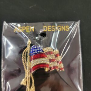 Large Bling Flag Pin