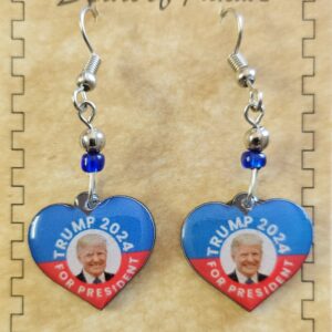 Trump 2024 Heart Earrings