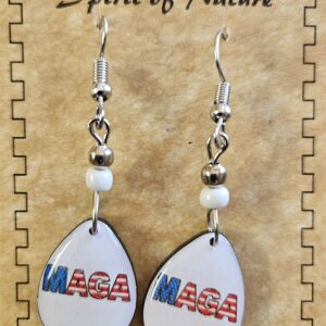 White Teardrop MAGA Earrings