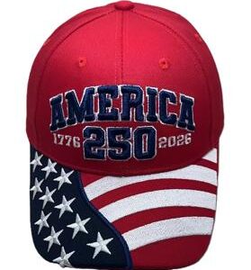 America 250 Hat, Blue, Red, White, Black
