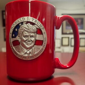 Red or Blue Pewter Coffee Cup