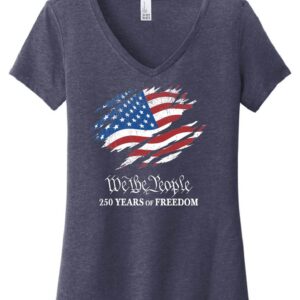 AMERICA 250 WOMENS "v" NECK HEATHER NAVY