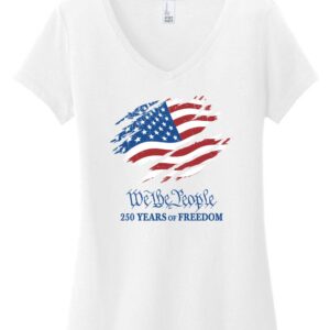 AMERICA 250 WOMENS "V" NECK WHITE